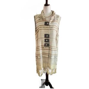 John Mark ~ Women’s Large ~  Southwestern ~ Brown/ Beige ~ Boho ~ Sweater Vest
